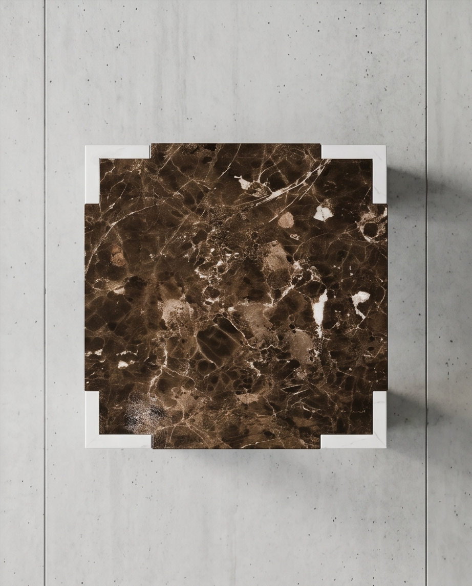 Marble Coffee Table Organic Shape 47x60cm — Natural Stone Legs