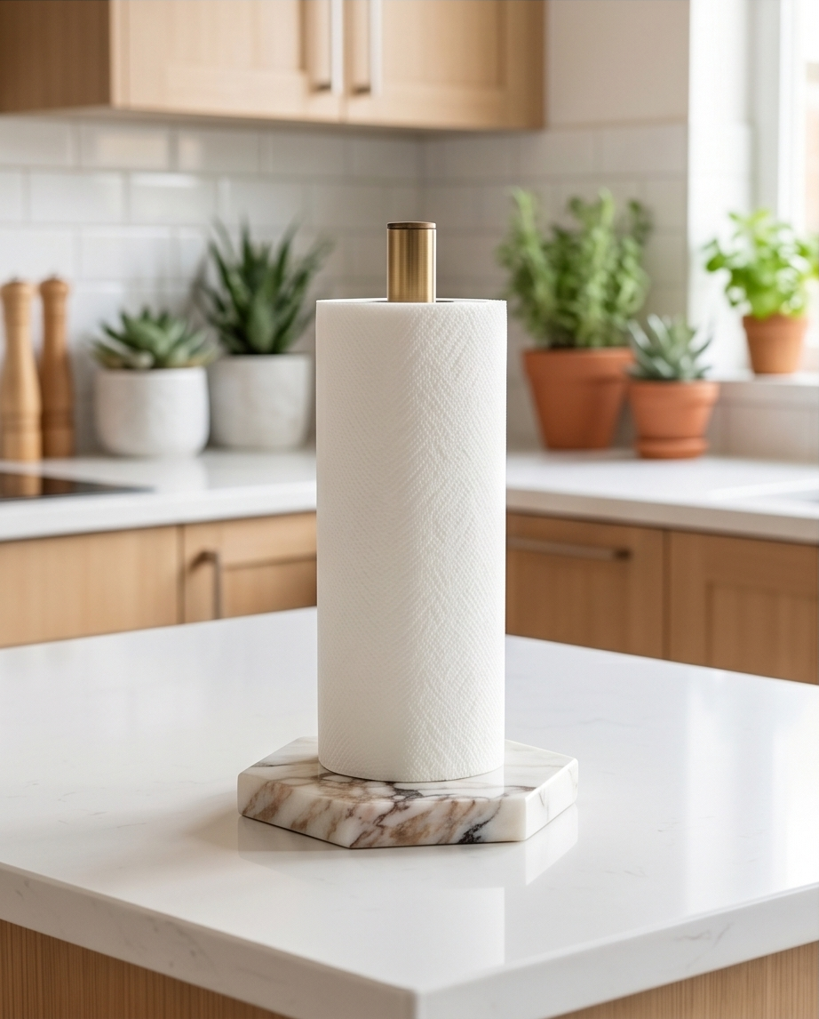 Marble Kitchen Towel Holder — Handcrafted Natural Stone