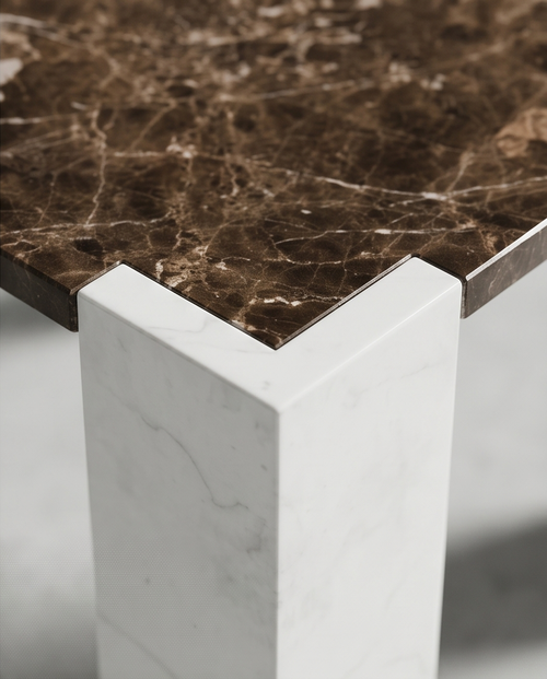 Marble Coffee Table Organic Shape 47x60cm — Natural Stone Legs