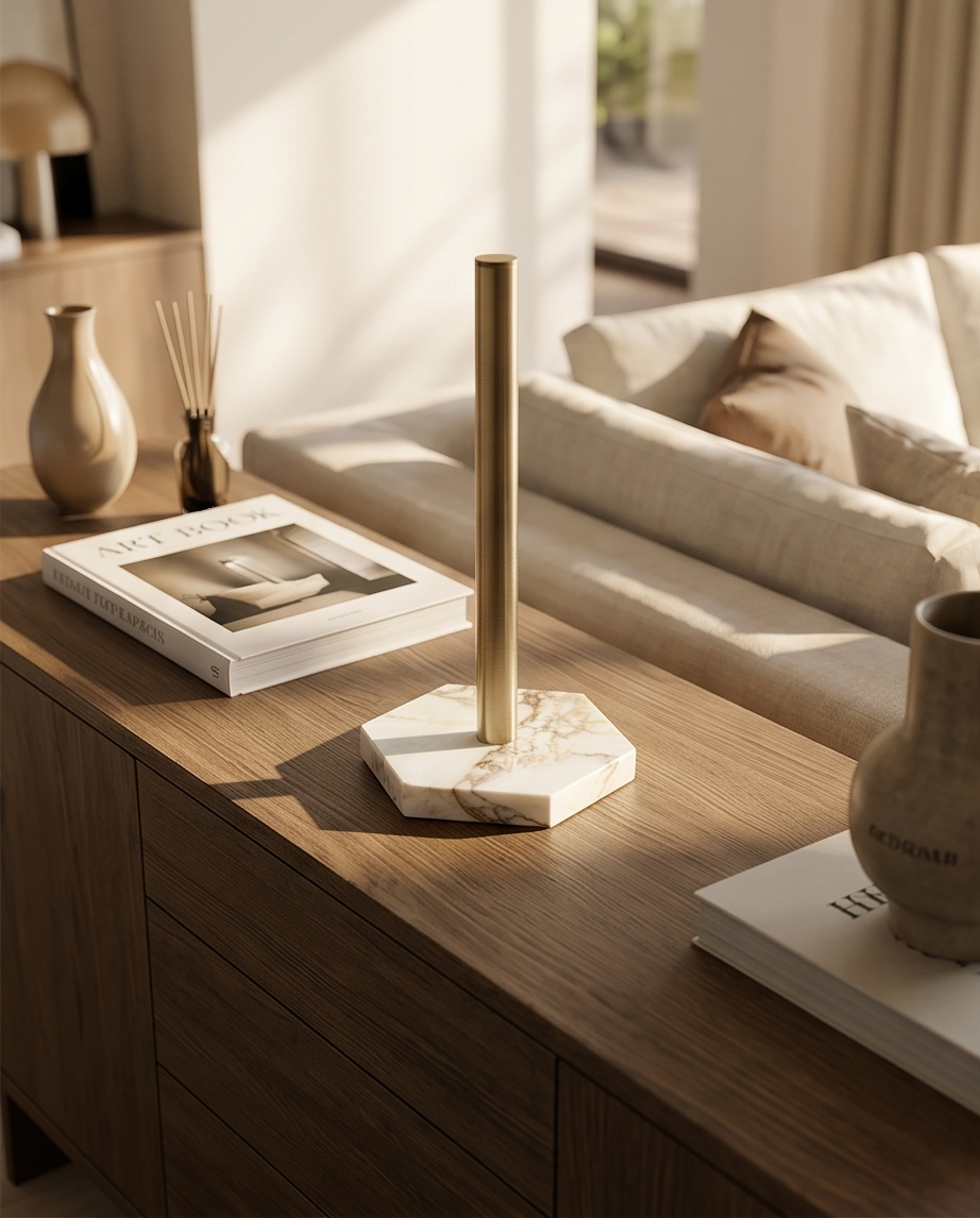 Marble Kitchen Towel Holder — Handcrafted Natural Stone