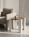 Marble Coffee Table Organic Shape 47x60cm — Natural Stone Legs