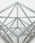 Glass and Mirror Coffee Table 60x60cm — Stainless Steel Frame